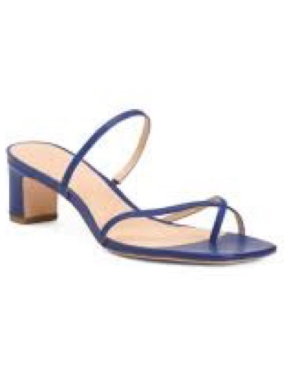 Reformation Women’s Blue Strappy Low Block Heel Sandals